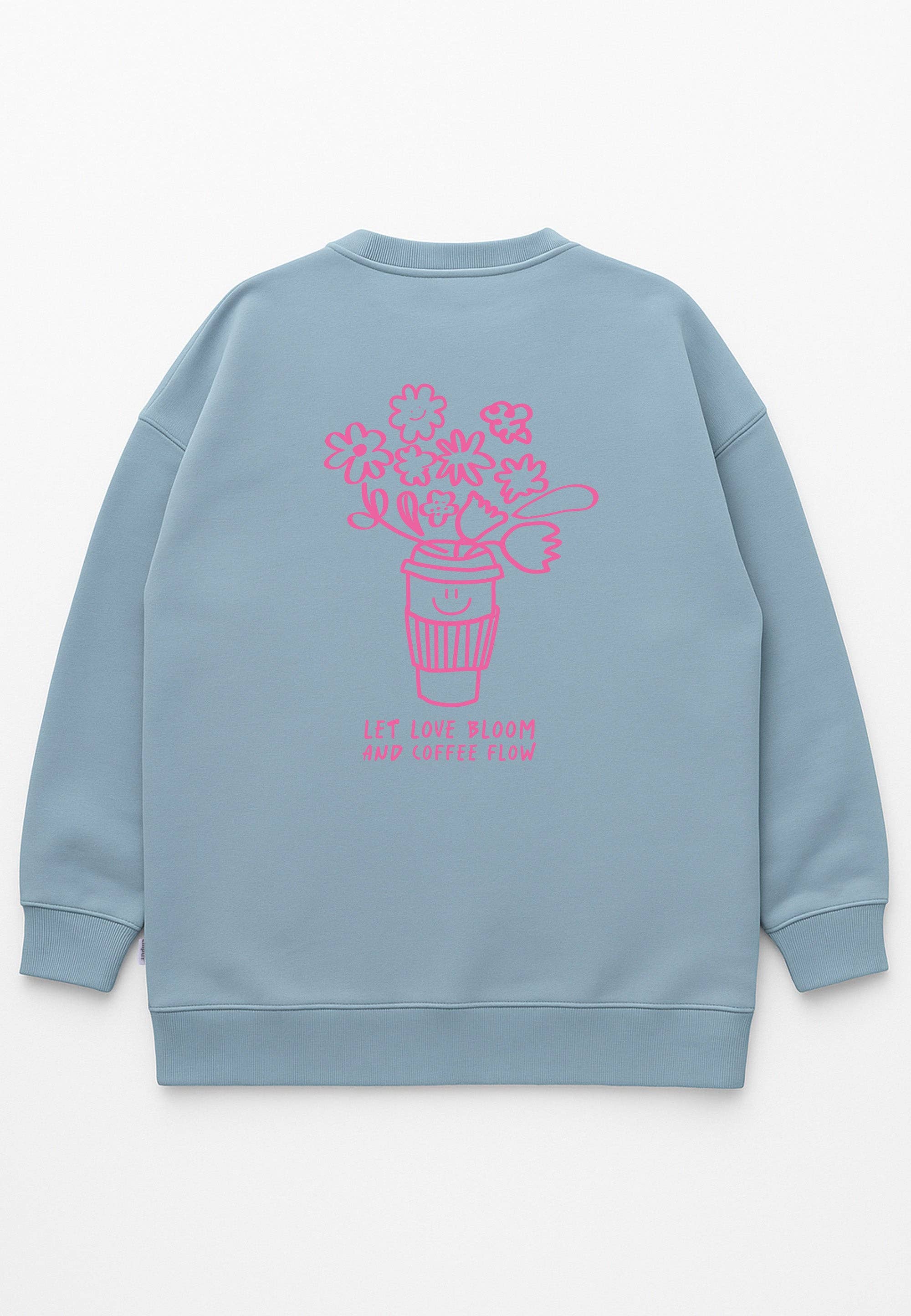 Liliput - Wholesale Graphic Sweatshirt - Women's - Adult Sweatshirt Let Love Bloom light blue4