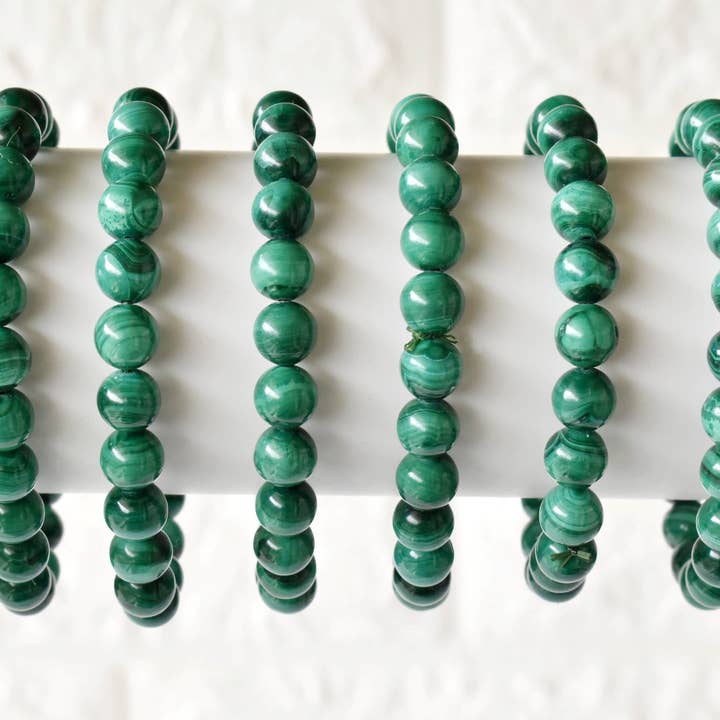Soothing Crystals - Vente Bracelet de perles - Bracelet de guérison | Malachite synthétique | Bracelet en pierres précieuses4