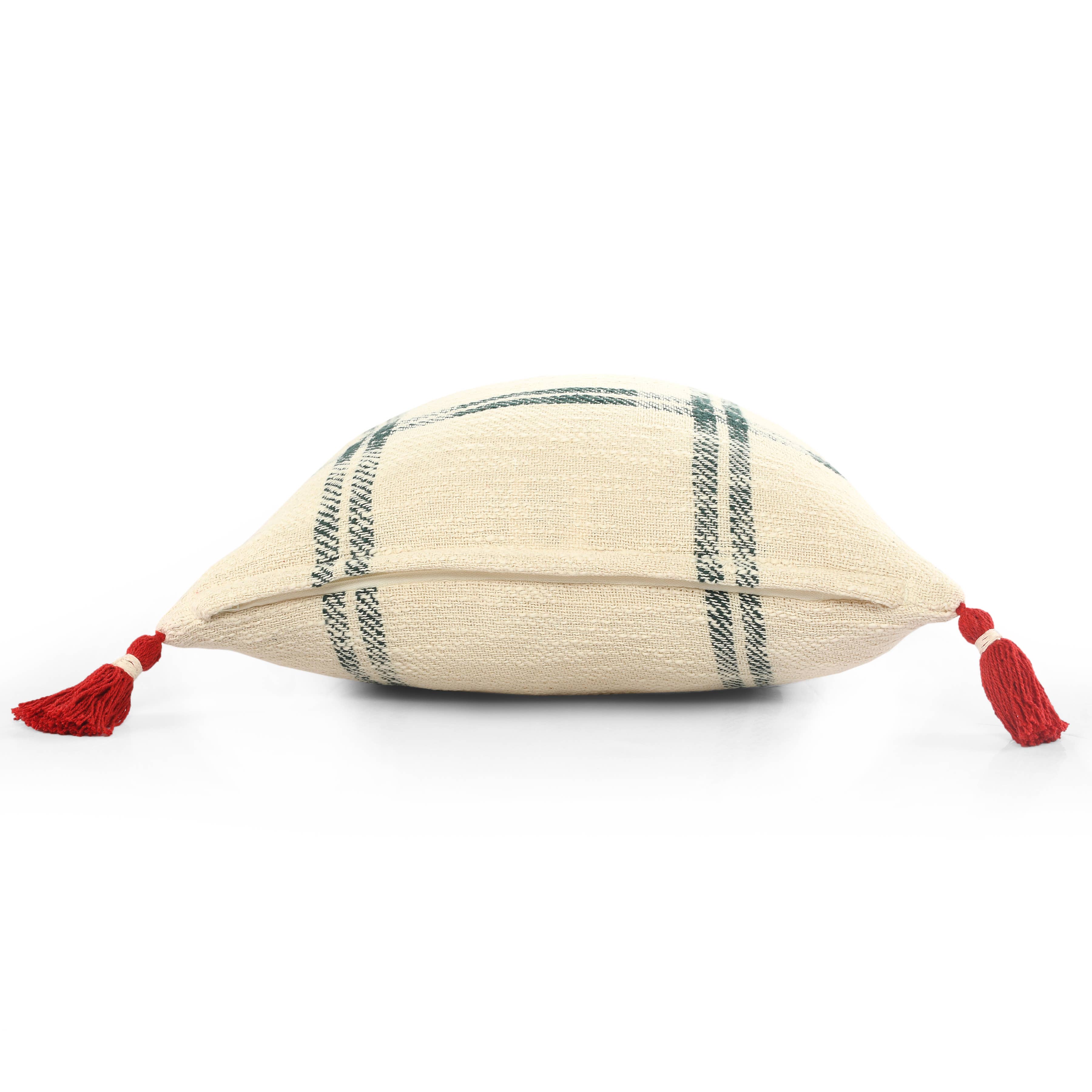 LR Home - Wholesale Throw/Decorative Pillow - Christmas Holiday Plaid Accent Throw Pillow, Red/Green7