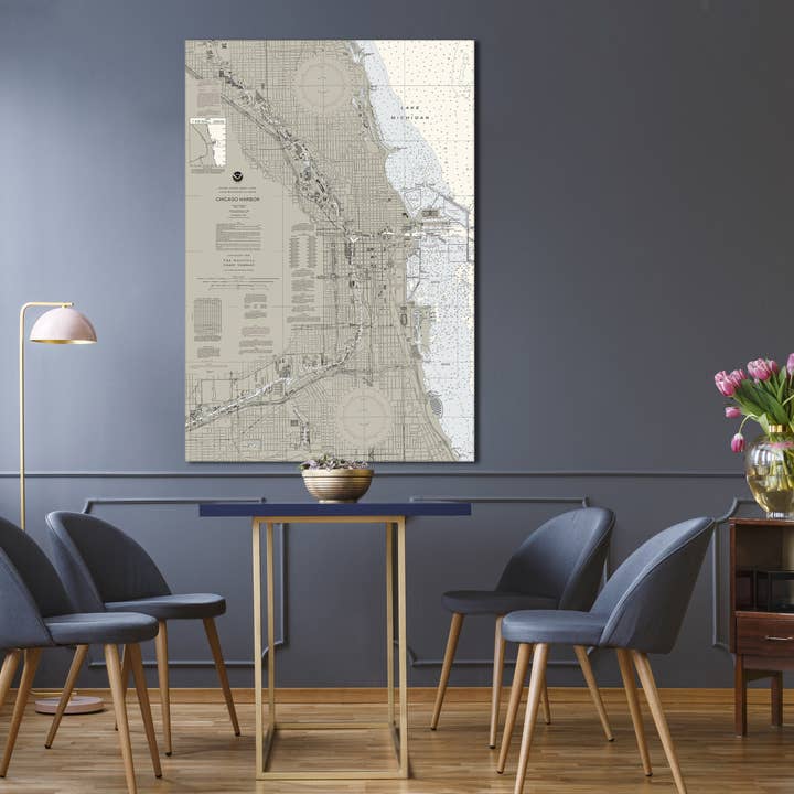 Carta nautica del porto di Chicago Illinois per la vendita all'ingrosso da parte di The Nautical Chart Co.