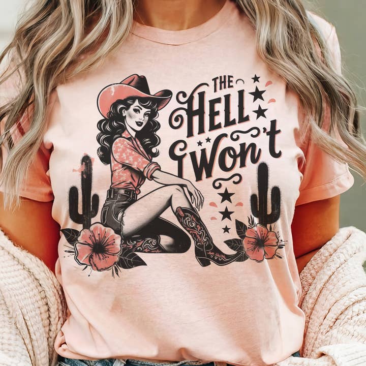 Par.tees by Party On! - Wholesale T-Shirt (Graphic) - Women's - Western Retro The Hell I Won't Country Market Graphic Tee3