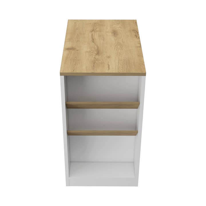 HomeRoots - Wholesale Kitchen Storage/Organizer - White And Natural 36" Kitchen Island With Storage