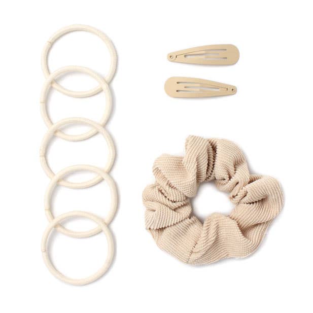 Inca UK - Wholesale Hair Accessories Set - Women's - Set in Blonde - Scrunchie, Sleepies & Elastics.1