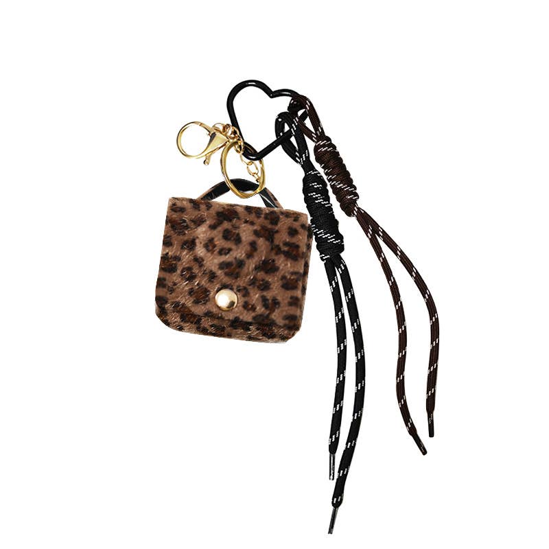 AMORINO SRL - Vendita all'ingrosso Portachiavi - Donna - PORTACHIAVI CIONDOLO BORSA IN TESSUTO LEOPARDATO2
