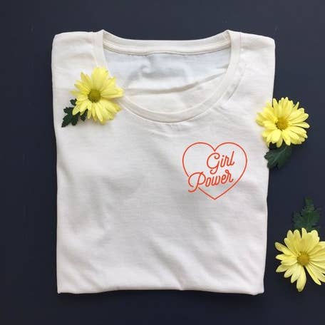 Girl Power Pocket Print Women's Tee - Organic Cotton for wholesale by Savage Seeds
