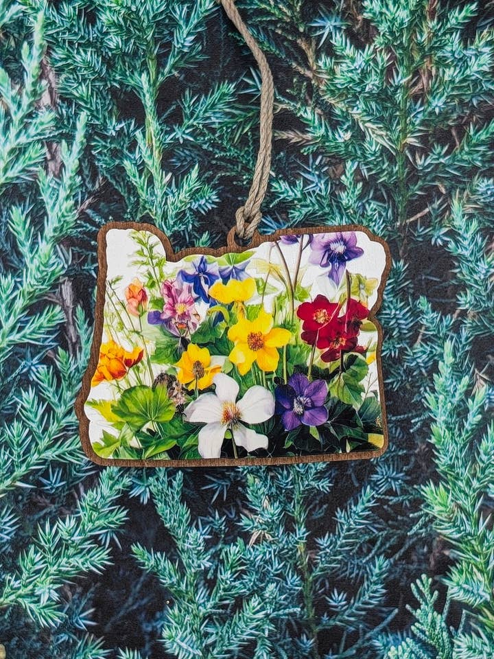 Oregon Wildflower Ornament for wholesale by The Little Ornament Shop