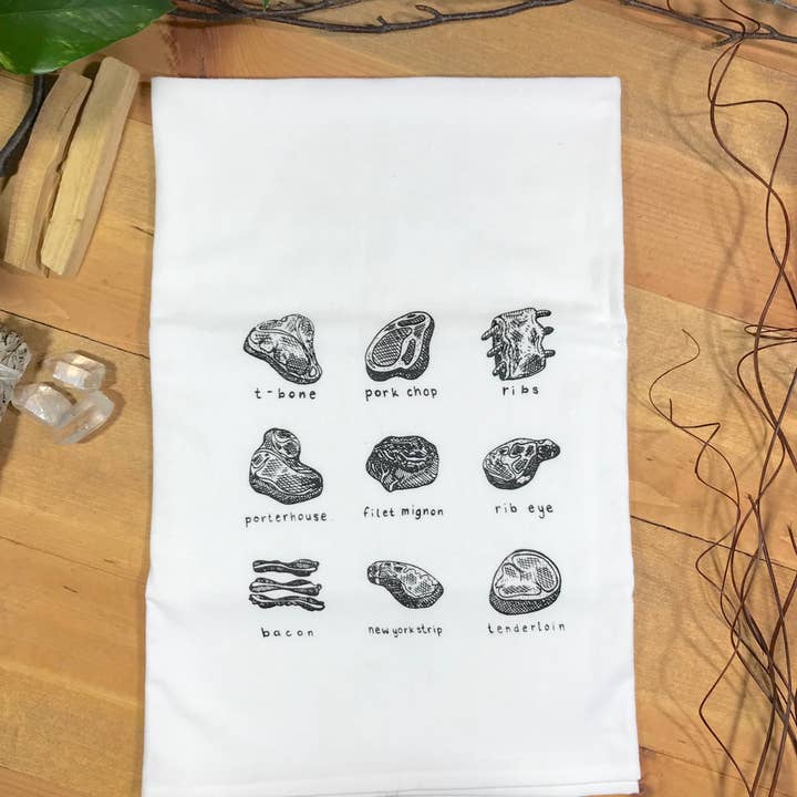 Tangled Up In Hue - Wholesale Tea towel - Screen Printed Dish Towel - Meat Lover4