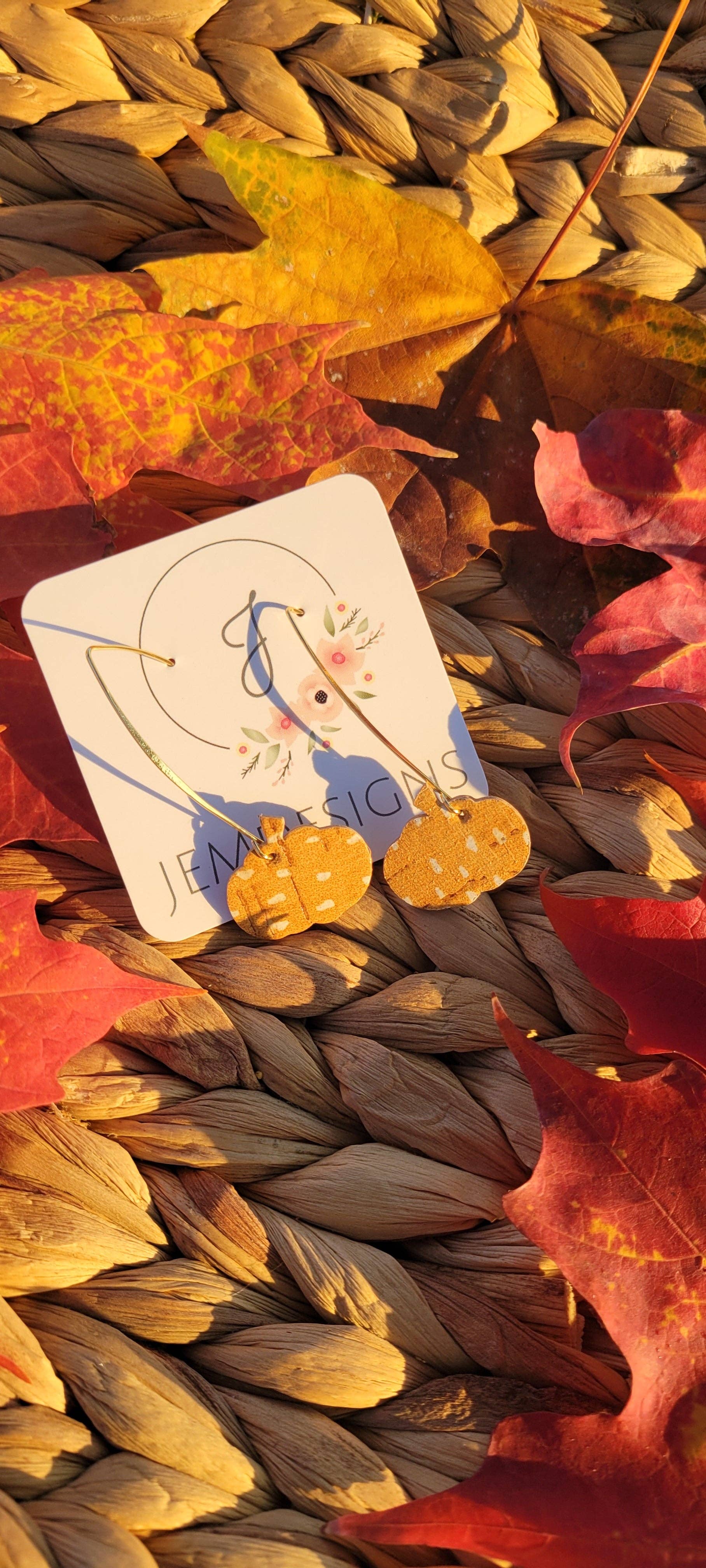 JEMdesigns - Wholesale Dangle Earrings - Mustard Pumpkin Earrings0