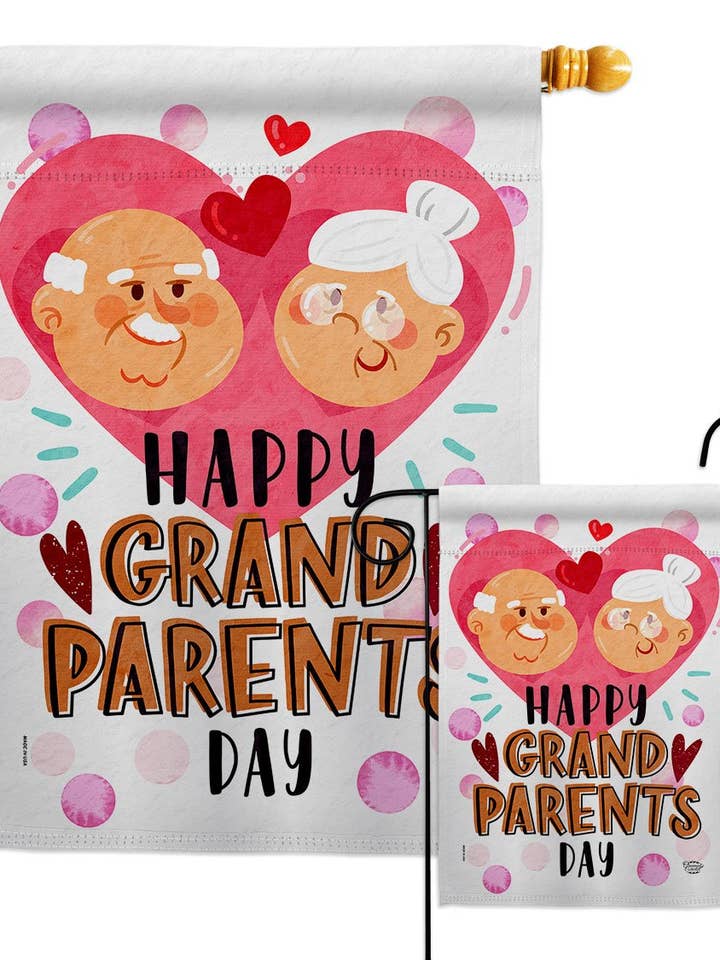 Happy Grandparents Day Family Grandparent Decor Flag for wholesale by Two Group Flag Co