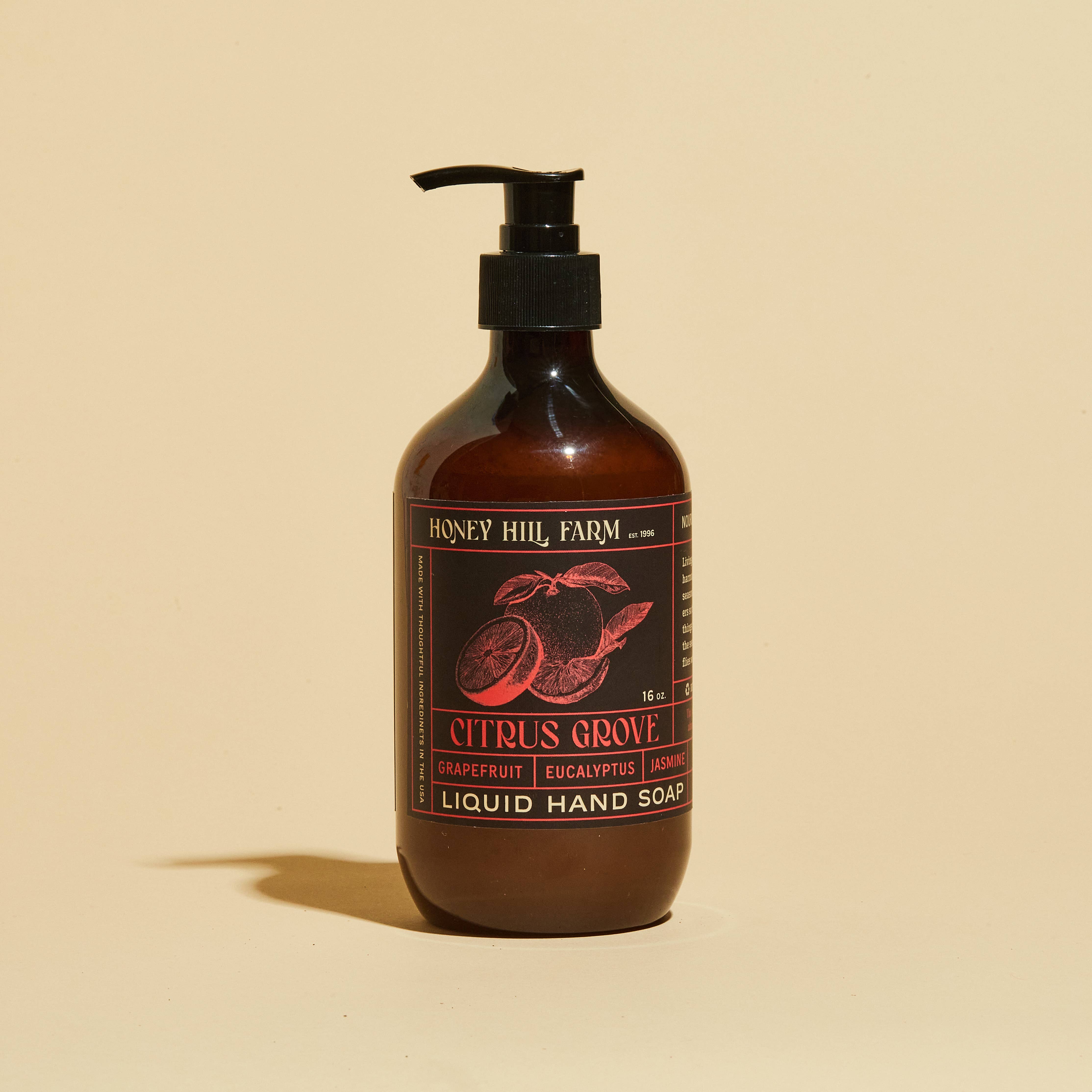 Honey Hill Farm - Wholesale Hand Soap/Wash - Liquid Hand Soap - Citrus Grove 16oz1