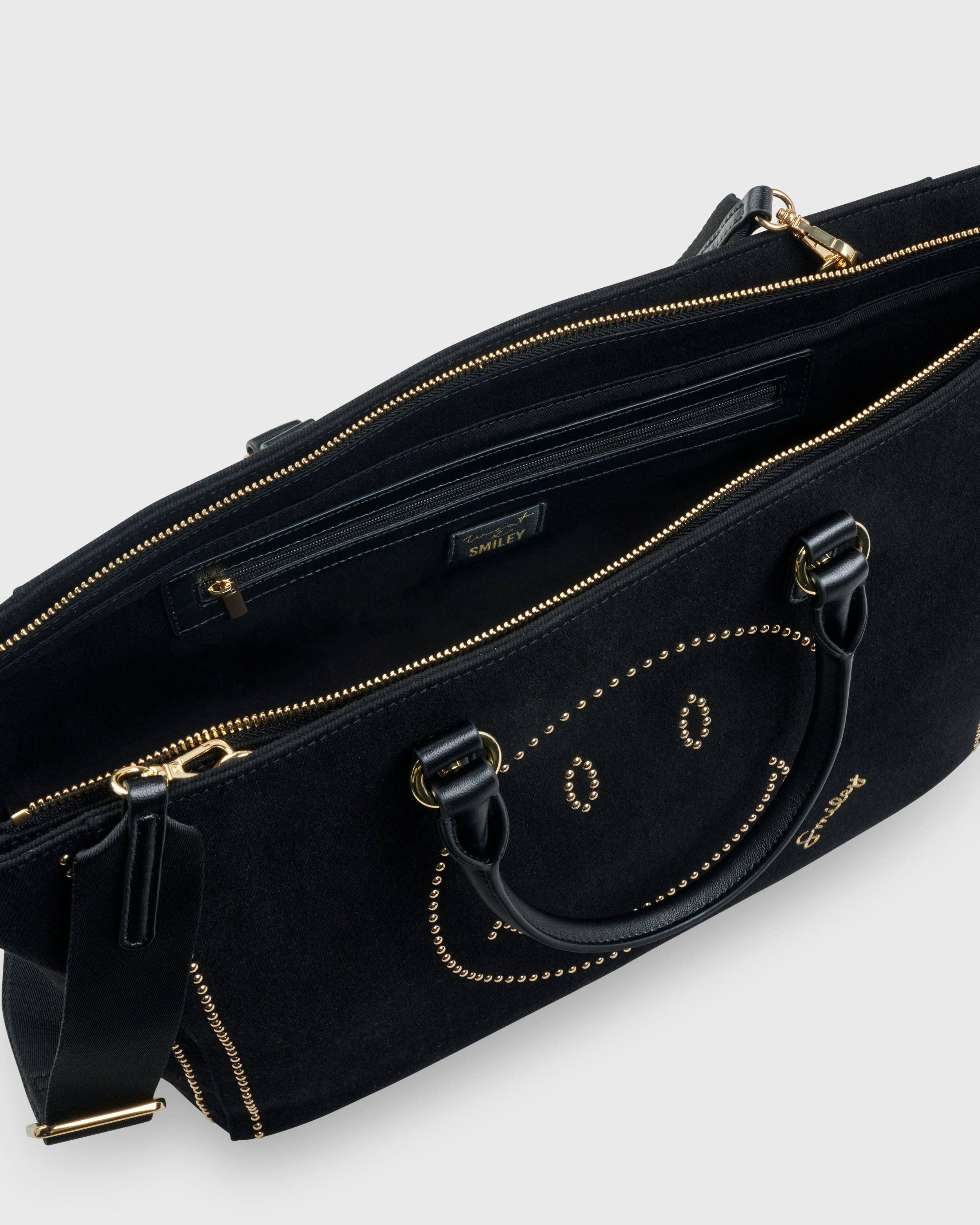 WEAT - Wholesale Tote Bag - Women's - Big Tote Bag Smiley® Denim Black5