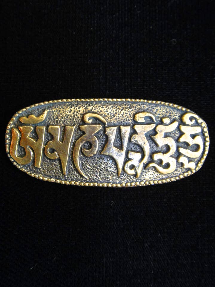 Brass Deity Pendant- Om Mani Padme Hum for wholesale by Tika