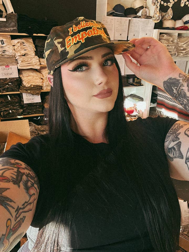 I believe in Empathy! Camo Hat for wholesale by Grady Ln Boutique