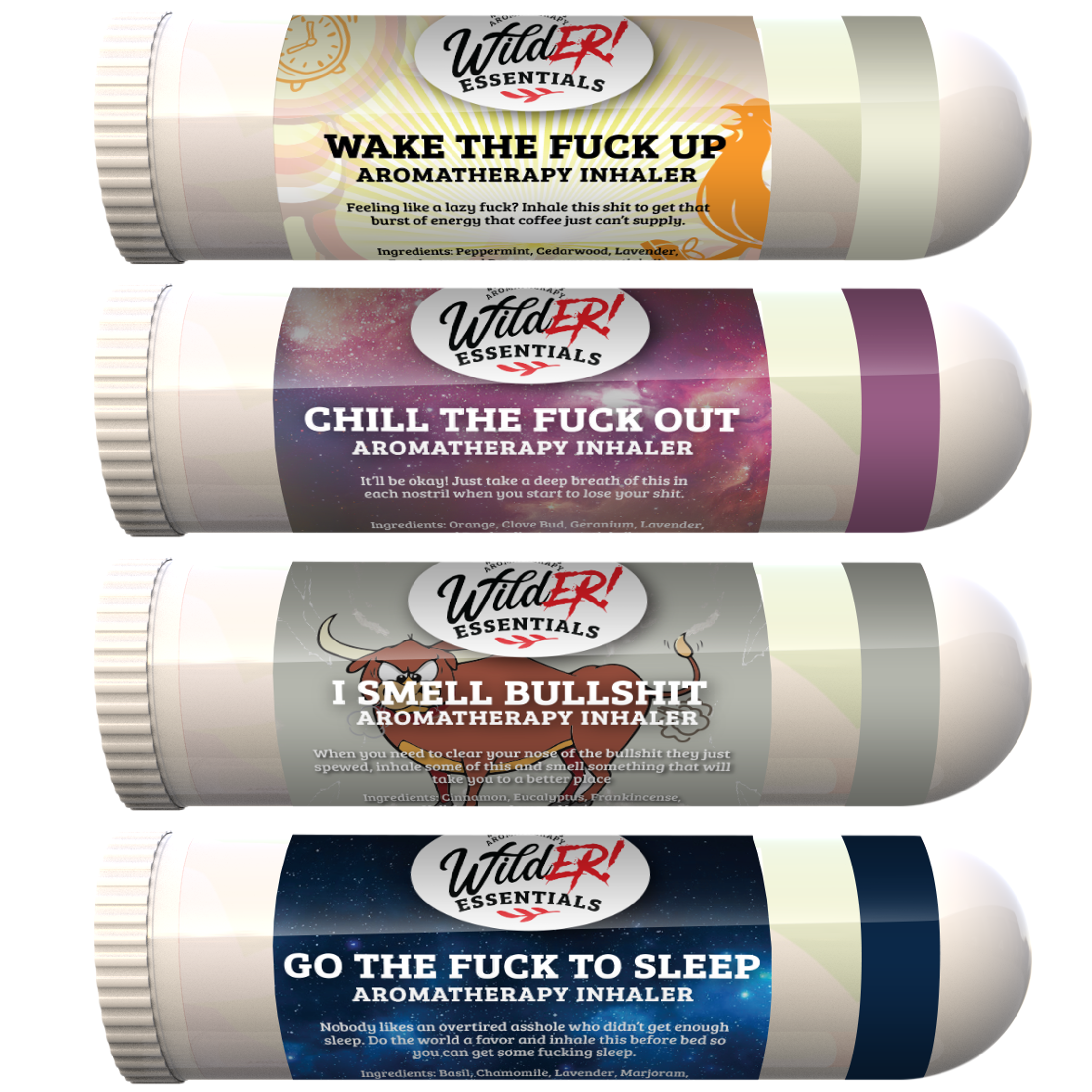 Wild Essentials - Wholesale Aromatherapy Inhaler - WildER Essentials Aromatherapy Inhalers 4 Pack Assortment0