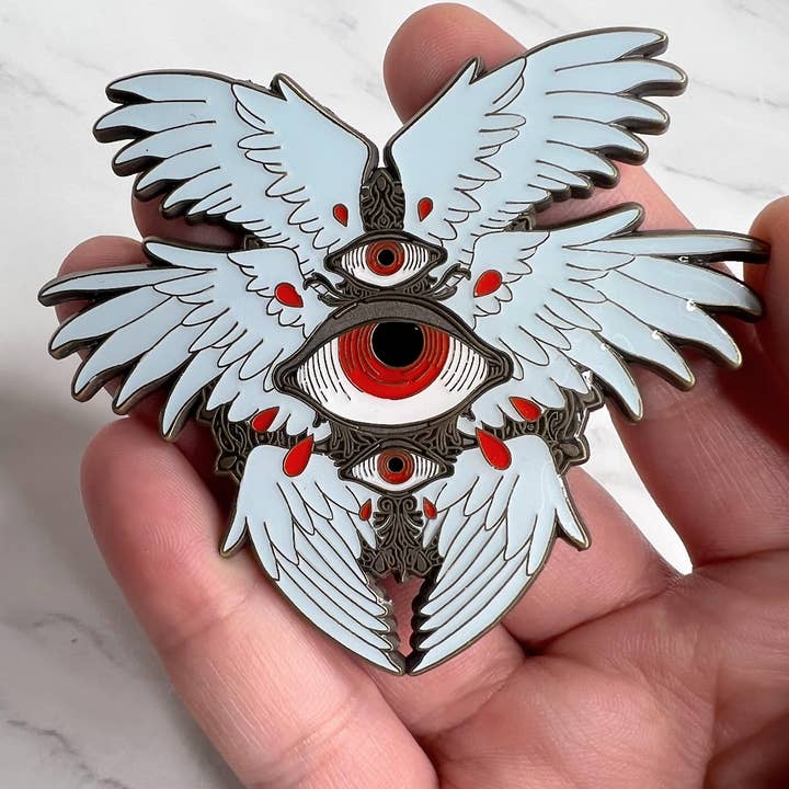 "Biblically Accurate" Seraphim Angel Pin for wholesale by Triclops Rabbit