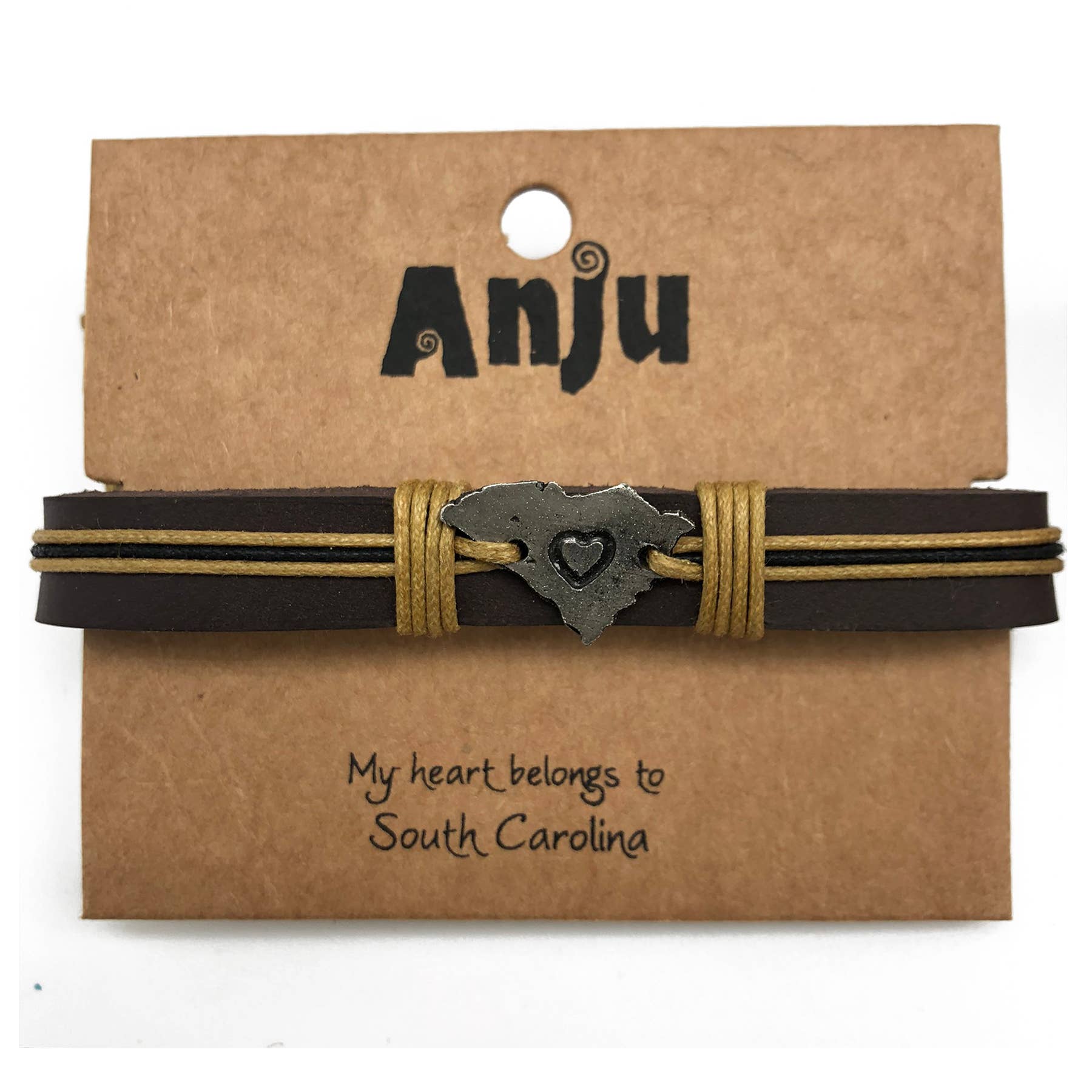 Anju Jewelry – Großhandel Armband mit Charms/Anhängern – Home State Schmuck - Zinn Lederarmband30