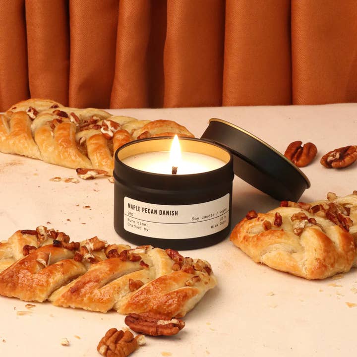 Wick Guru - Wholesale Jar/Filled Candle - Maple Pecan Danish Candle – Festive Gift, Soy Candle1