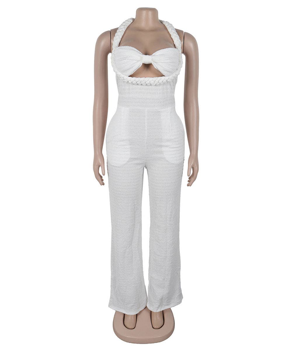 Aria Romance - Wholesale Top & Pant Set (NOT Loungewear) - Women's - Bandeau Wide Leg Jumpsuit5