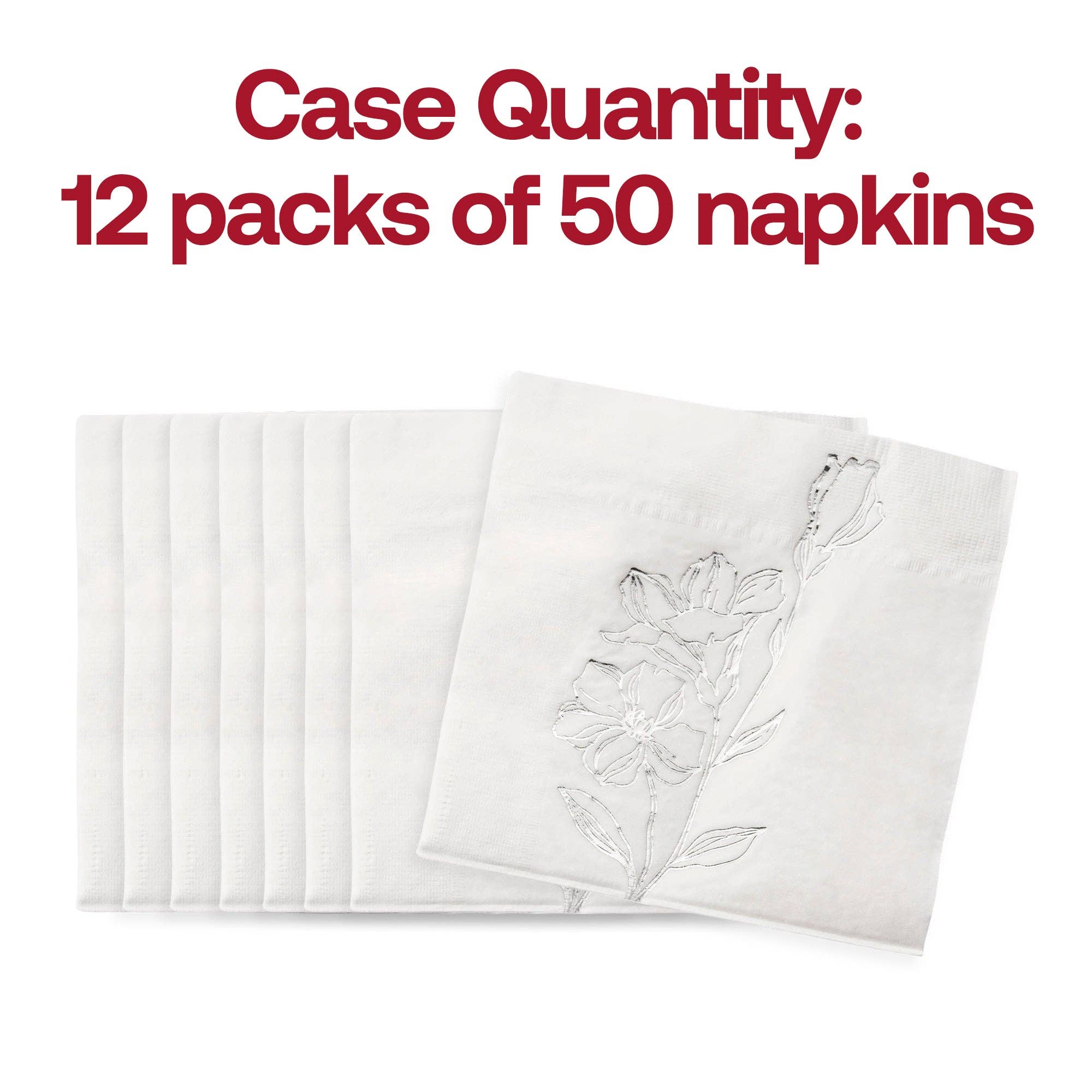 Smarty had a Party - Wholesale Disposable Napkin - White w/ Silver Antique Paper Cocktail Napkins - 600 pcs3
