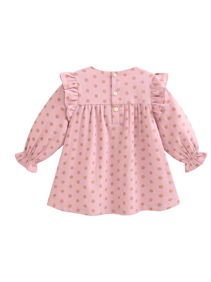 Rose Baby girl printed dress with ruffle for wholesale on Faire1