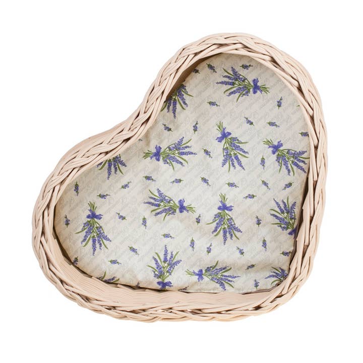 Painted Wicker Tray, Heart-Shaped Tray, Box For Small for wholesale by The Wicker Stories
