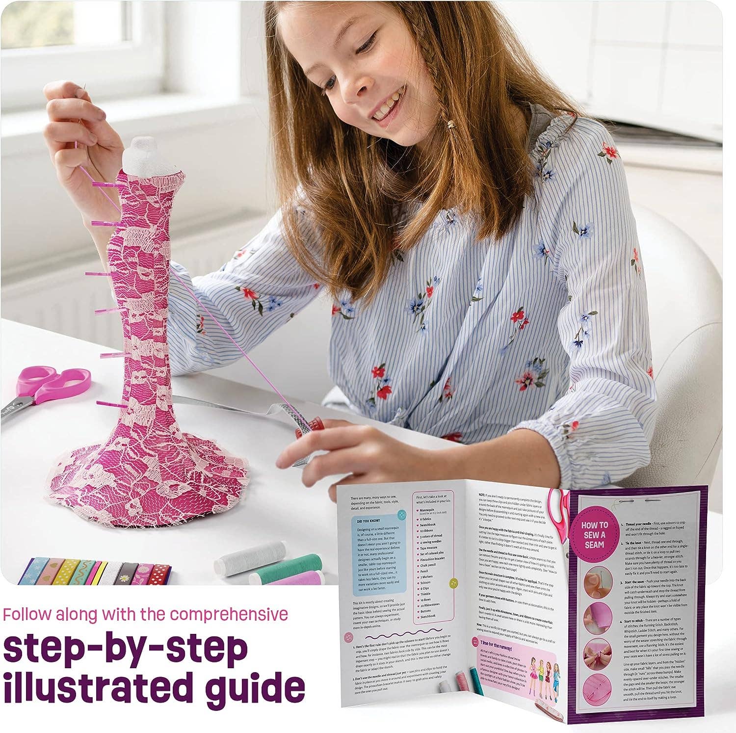 Dan&Darci - Wholesale DIY Craft Kit - Kids - Fashion Design Studio - Sewing Kit for Kids6