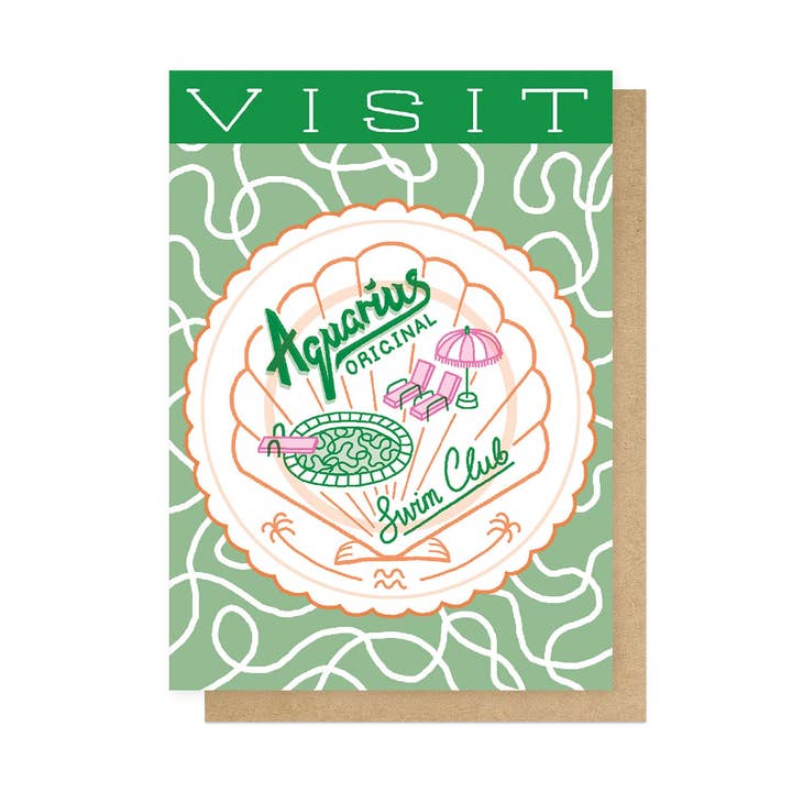 Aquarius Greetings Card for wholesale by East End Prints - Greetings Cards & Postcards