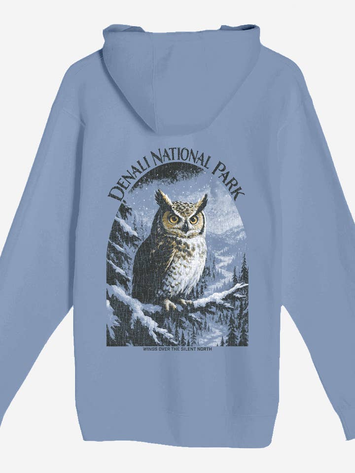 Textile Graphix - Wholesale Hoodie - Unisex - Winter Owl Hoodie – Vintage Alaska Wildlife Design