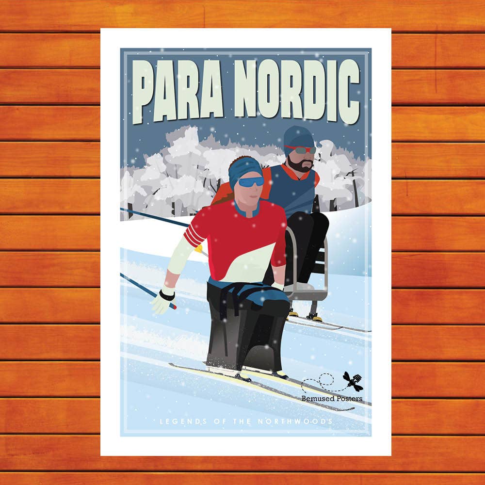 Bemused Creative - Wholesale Poster - Para Nordic Skiing Retro Travel Poster Prints0