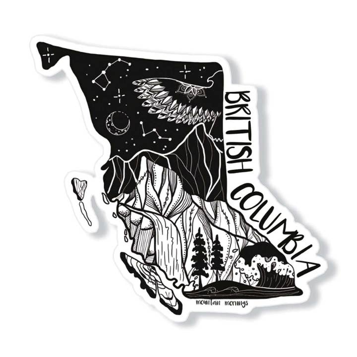 British Columbia Sticker for wholesale by Mountain Mornings