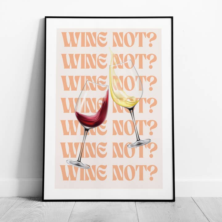 Texto de cozinha Wine Nnot Cocktail Drink - Impressão artística de parede em poster enrolado por atacado de House Prints