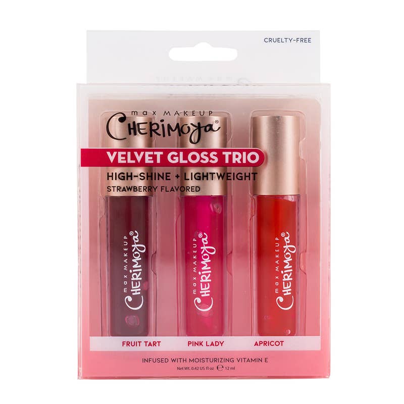 Deluxe Import Trading - Wholesale Lip Gloss - Max Makeup Cherimoya Velvet Glass Trio Lip Gloss0