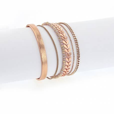 Philae Paris damesarmbånd med magnetisk kobbermanchet og nude detaljer for engroshandel hos Philae Paris