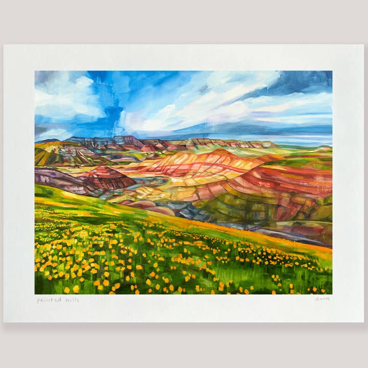 Painted Hills - archiefinktdruk van origineel schilderij voor wholesale door SheilaDunnArt