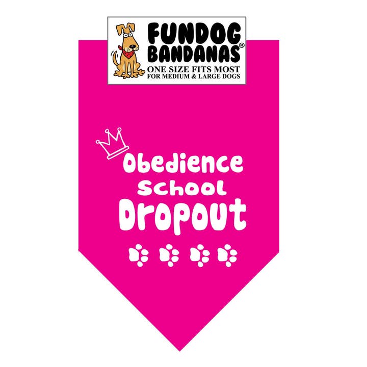 5 Pack - Obedience School Dropout Dog Bandana for wholesale by FunDog Bandanas
