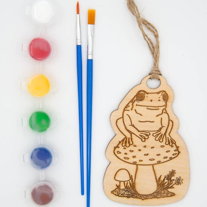 Paint Your Own Kit: Frog on a Mushroom for wholesale by Jennifer Schiano Studio