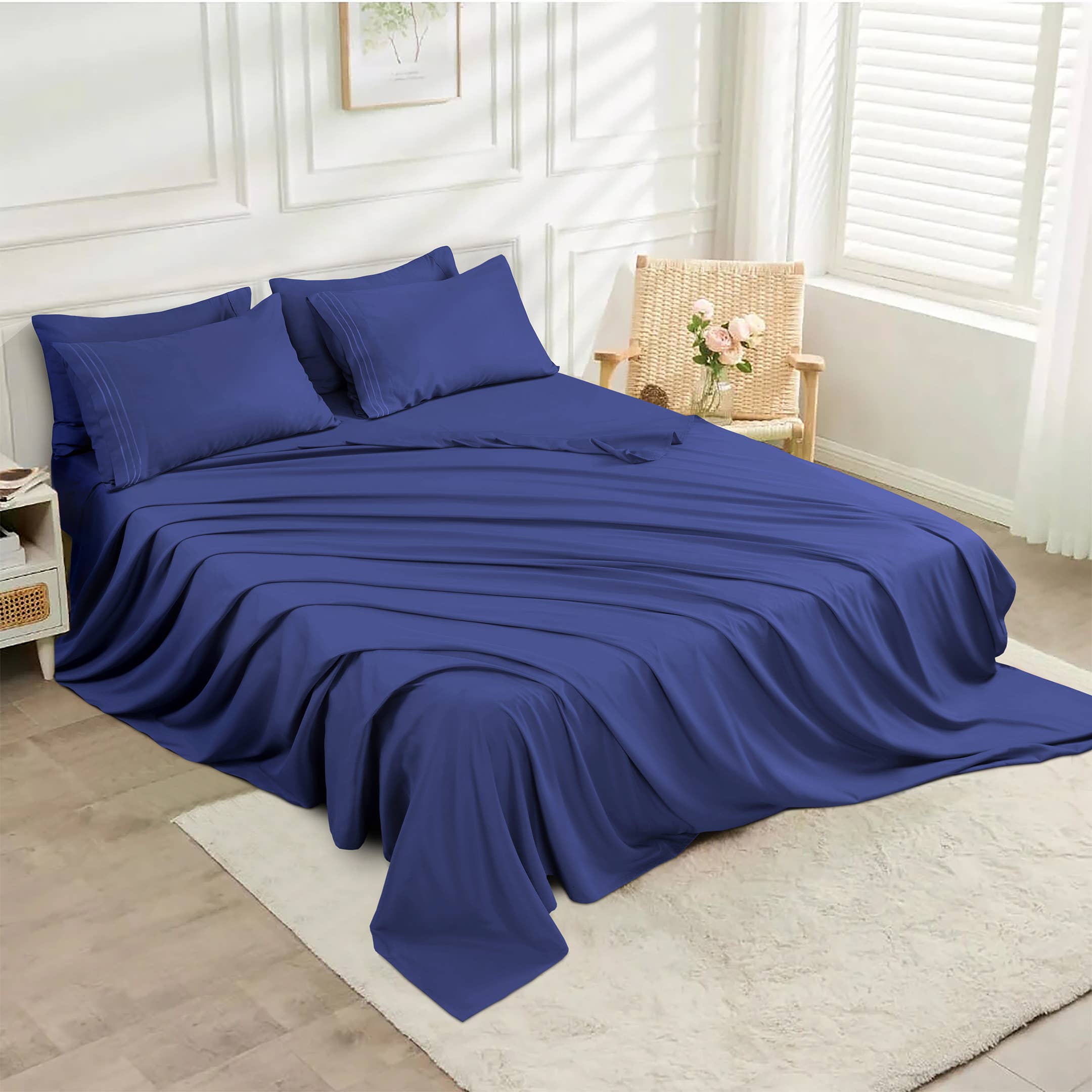 Cottonpassion_US – wholesale Sheet set – Sheet Set 6 Piece Microfiber Bed Sheet Set Ultra Soft Sheets25