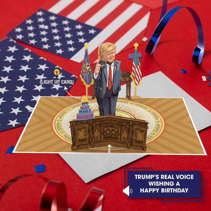 Dirty Pop Cards - Wholesale Birthday Card - MAGA Talking Birthday Funny 3D Pop-Up Political Card
