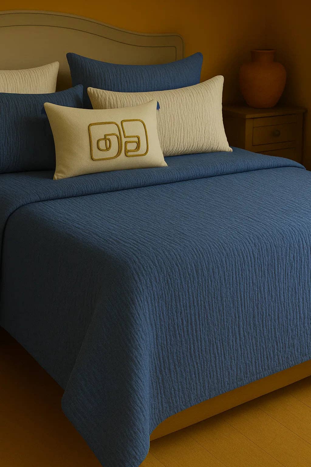 Creative Home - Vendita all'ingrosso Coperta - Coperta in Mussola di Cotone - Blu Profondo1