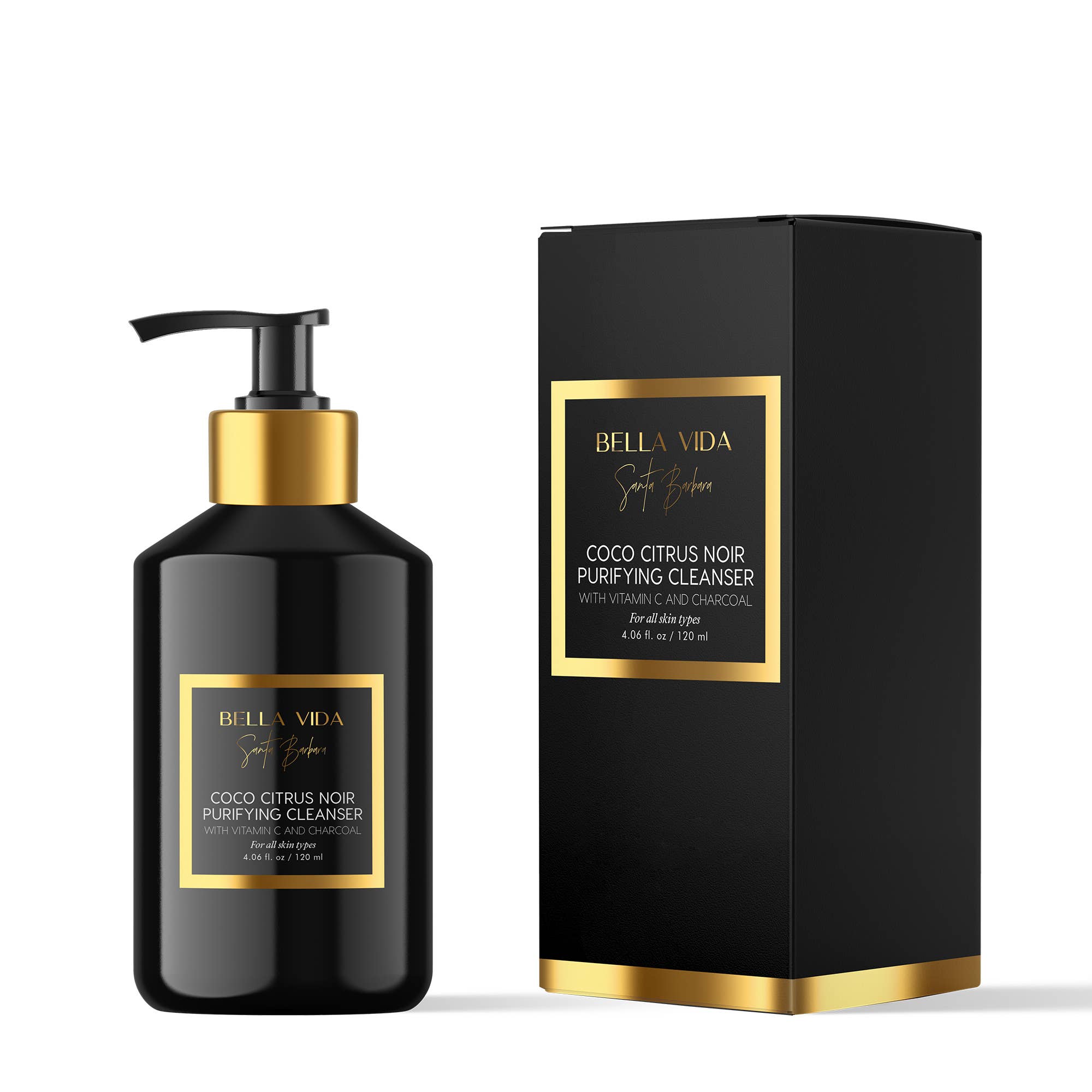 Bella Vida Santa Barbara - Wholesale Facial Cleanser - Coco Citrus Noir Cleanser with Tremella Mushroom & Charcoal3