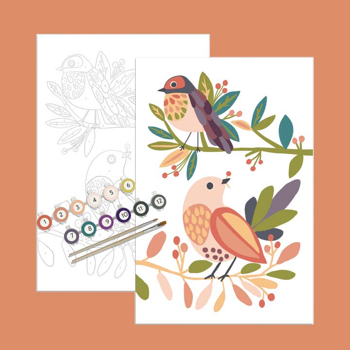 Kit di Pittura con Numeri: Uccelli su un Ramo per la vendita all'ingrosso da parte di Breathe People