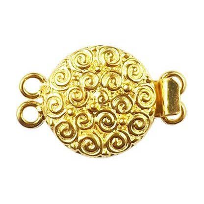 CG-382 18K Gold Overlay Multi Strand Clasp With 2 Hole for wholesale by Bali Designs