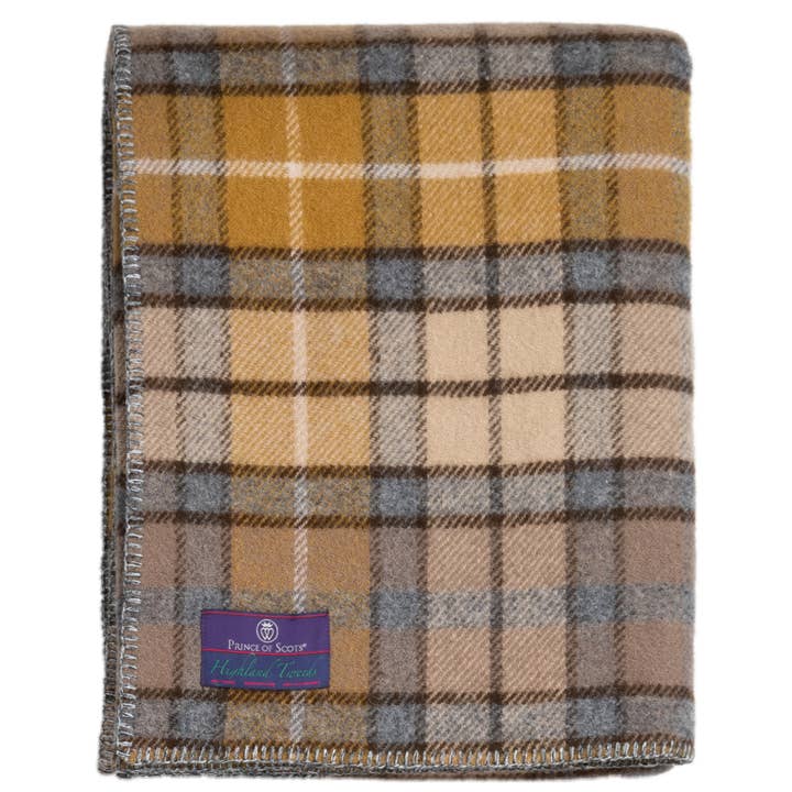Prince of Scots - Wholesale Throw Blanket - Highland Tweeds Wool BIG Throw ~Natural Buchanan3