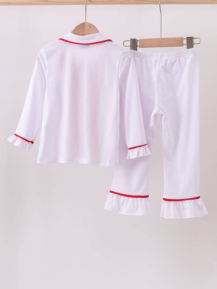 Mom & Co. - Wholesale Sleepwear Set - Kids - White ruffle pajamas pants set4