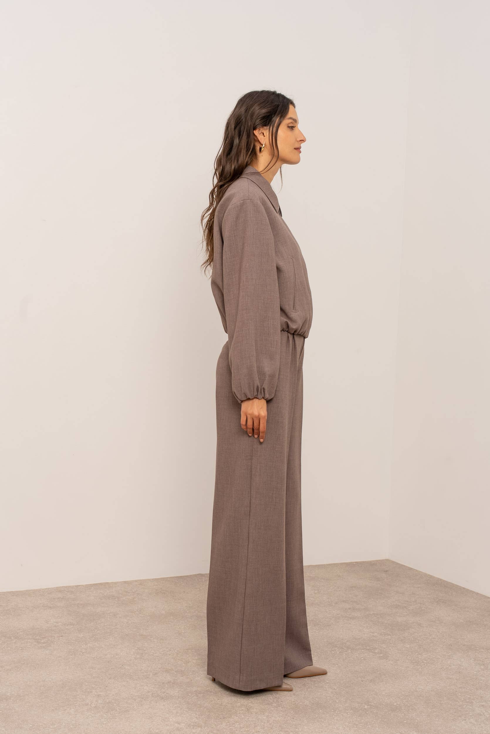 Attentif Paris - Wholesale Bomber Jacket - Women's - [Aura] Short zip-up bomber jacket with shirt collar17