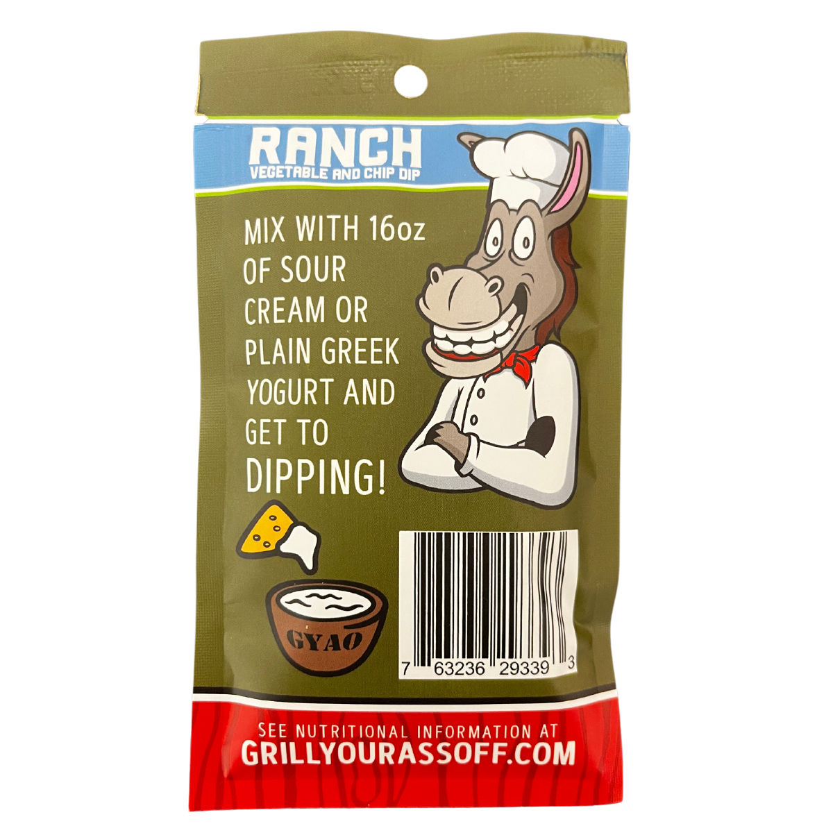 Grill Your Ass Off - Spices, Rubs, Seasonings, Sauces, Jerky – Großhandel Dips – Ranch Dip - Gewürz, Mischung, Sauerrahm, griechischer Joghurt, Partyfood1