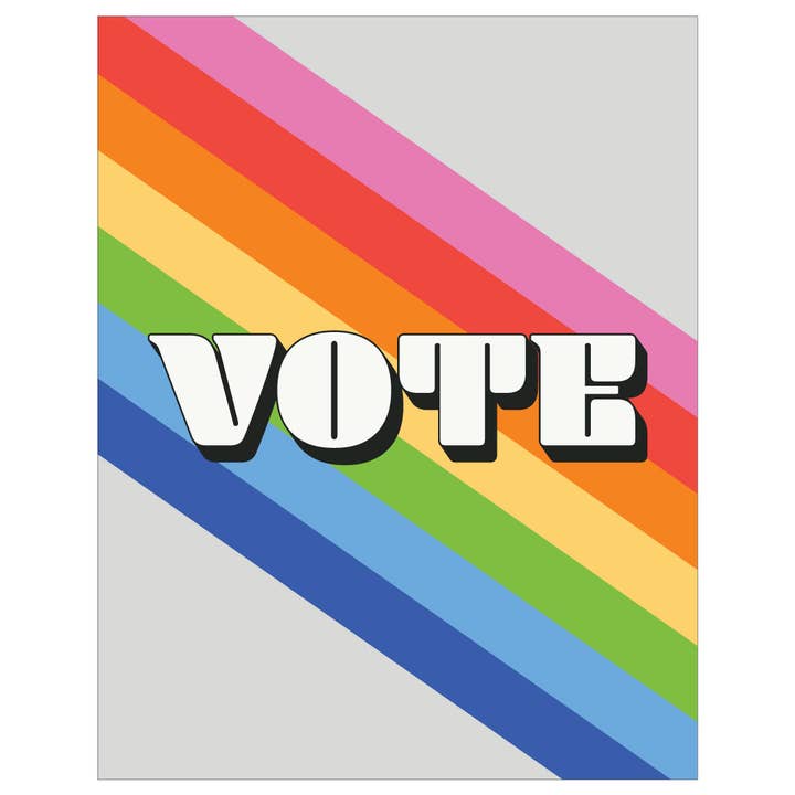 5" x 7" Vote Rainbow Greeting Card for wholesale by Fridgedoor