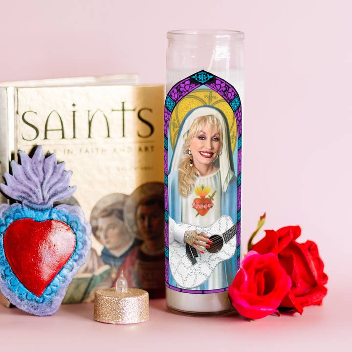 The Eternal Flame - Venta al por mayor Velas de diseño llamativo - Vela Saint Dolly Parton de parafina sin aroma2