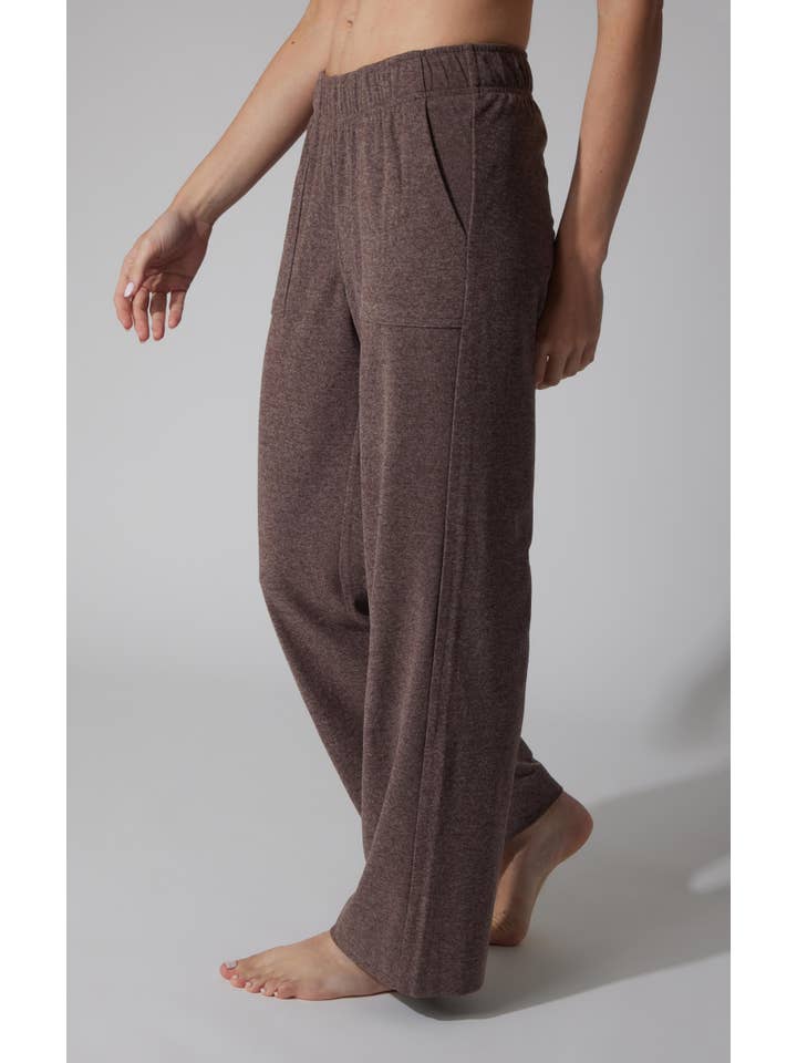 90 Degree by Reflex & Yogalicious - Wholesale Pants - Women's - Women's Marled Wide Leg Pants with Back Pocket2