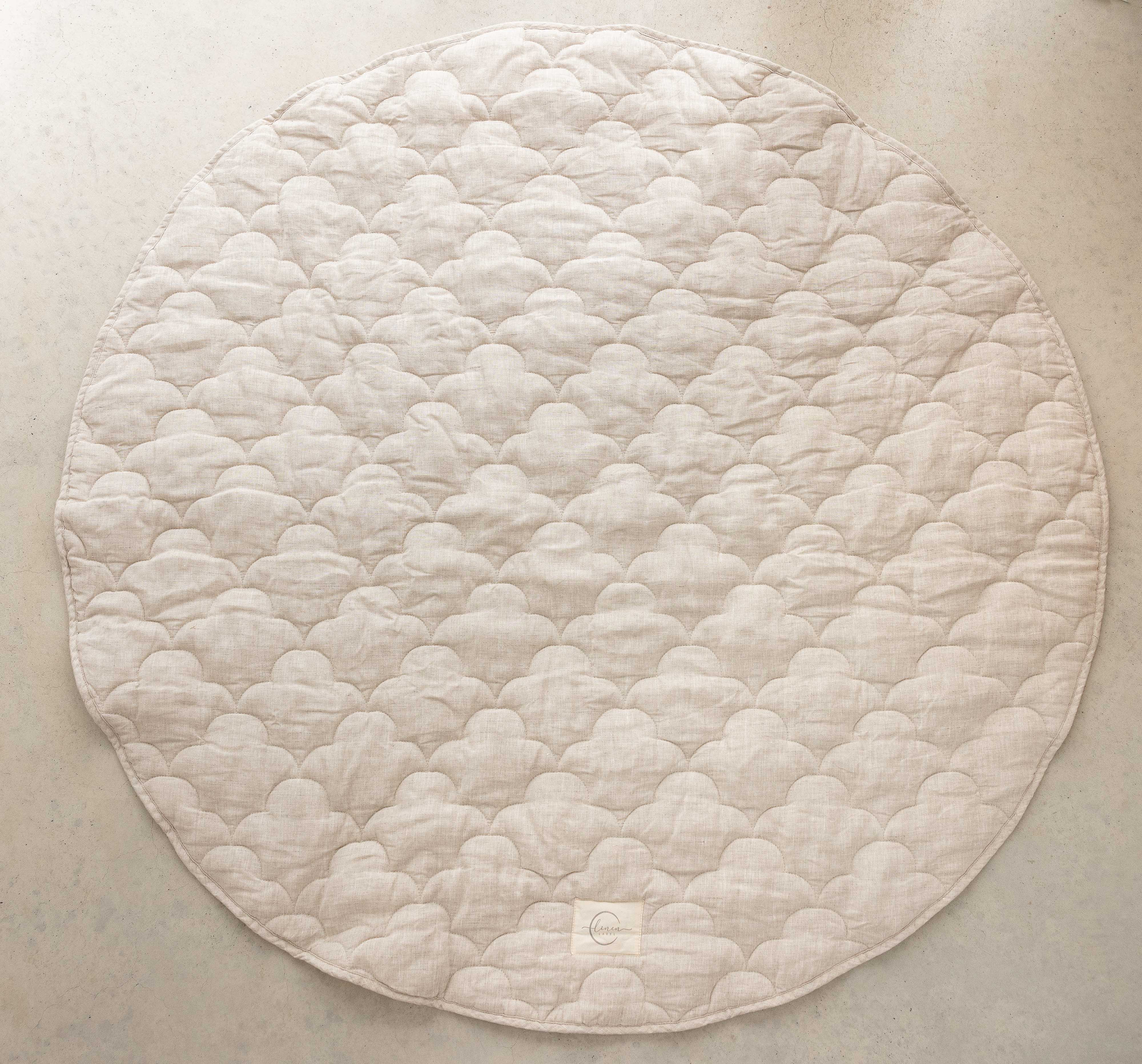 linen label - Wholesale Play mat – Kids & baby - Natural Oat Cloud Quilted - Play Mat1
